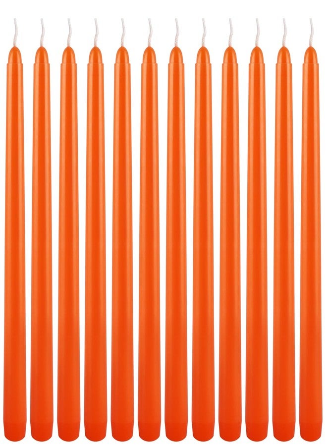 ECLHTLNY 12-Pack 10-Inch Orange Taper Candles - Cotton Core, Clean Burning unscented, Drip-Free & Smokeless, Elegant Conical Design for Halloween, Weddings & Family Celebrations - Image 5